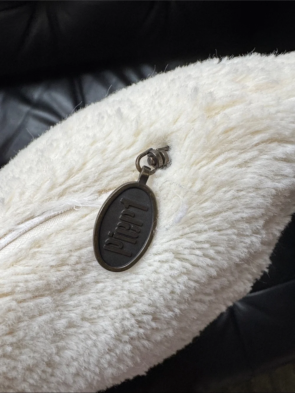 Small Plush Pier 1 Cream Throw Pillow